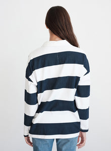 Wide Rugby Stripe Oversized Polo