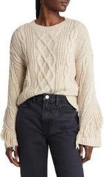 Load image into Gallery viewer, Long Sleeve Fringe Sweater
